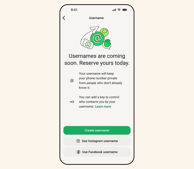 Image from: WhatsApp will soon let you reserve a username