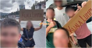 pelancong asing hitchhiking