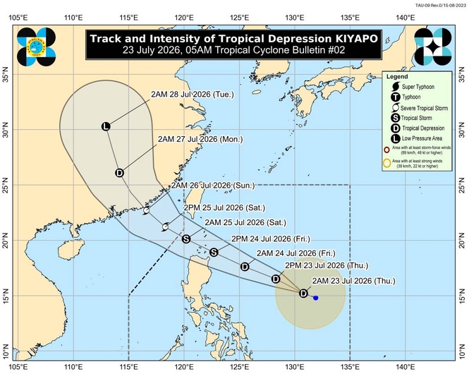 Tropical Depression Kiyapo to dump rain in Northern Luzon