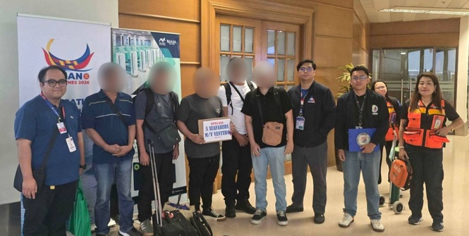 5 crew members of carrier vessel return home