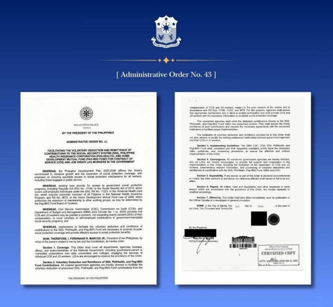 Marcos issues order providing social protection to govt contractual workers