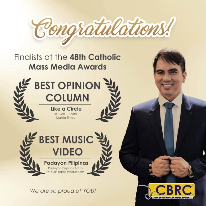 The Manila Times columnist Dr. Carl E. Balita named CMMA finalist