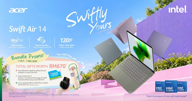 Acer Swift Air 14大马上市:1.19kg轻薄机身、19小时续航,售价RM2,999起 4