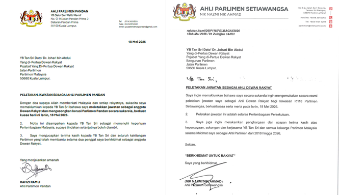 Image from: Rafizi and Nik Nazmi quit Parliament, begin new political chapter