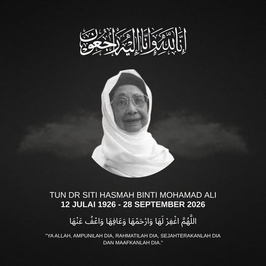 Image from: Tun M pays personal tribute to Siti Hasmah after 70-year marriage