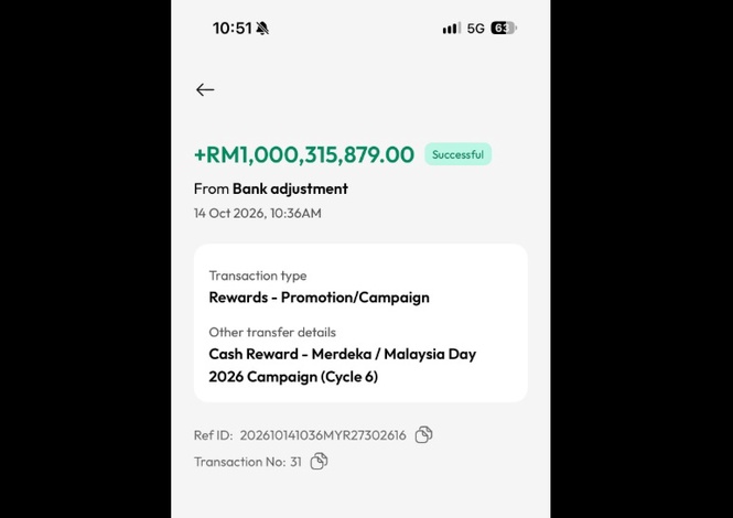 Instant billionaire? Bank customer finds RM1 billion mistakenly credited to account