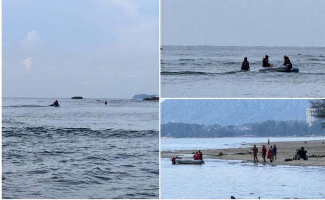 Firemen recue woman stranded on sand bar at Balok Beach