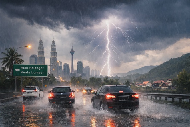 Ribut petir, hujan lebat landa beberapa negeri hingga 9 malam