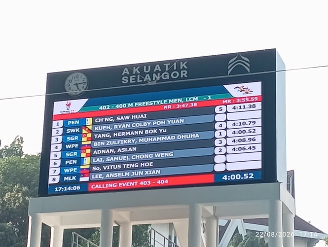Aslan sumbang gangsa 400 meter gaya bebas lelaki