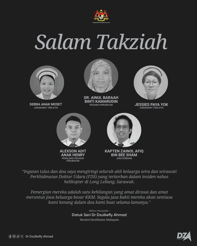 Remains of five helicopter crash victims handed over to families