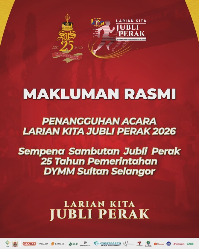 Jerebu: Larian Kita sempena Jubli Perak Sultan Selangor ditangguh
