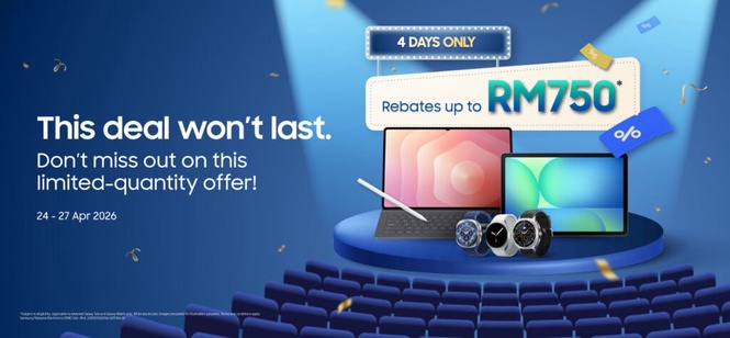 Image from: Samsung Galaxy Eco Pay Day: Get up to RM750 off selected Galaxy tablets and wearables
