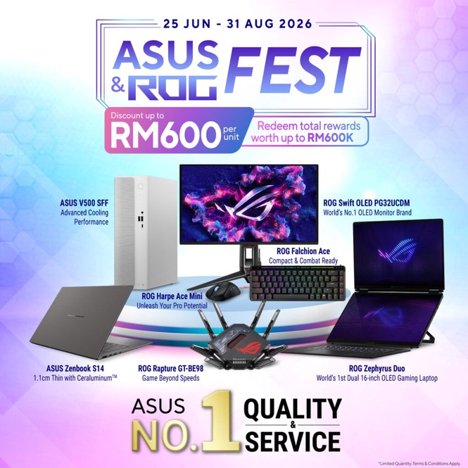 Image from: Asus & ROG Fest 2026: Up to 80% off in discounts and RM600,000 worth of rewards