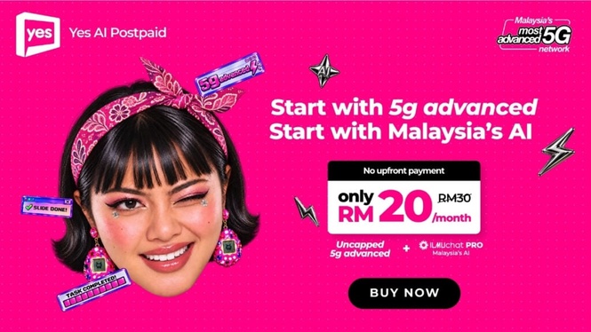 Image from: Yes AI 30 offers uncapped 5G, unlimited calls and ILMUchat Pro for RM30