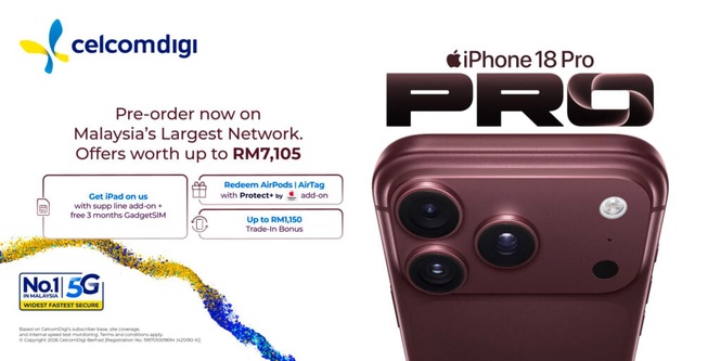 Image from: CelcomDigi iPhone Duo, iPhone 18 Pro and Pro Max pre-order: Offers worth up to RM7,105