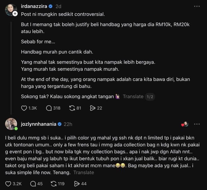 Image from: “Takut Orang Beli Pakai, Saham I Kat Akhirat…” – Ozlynn Waty Takkan ‘Prelove’ Baju Ketat, Sanggup Rugi Di Dunia