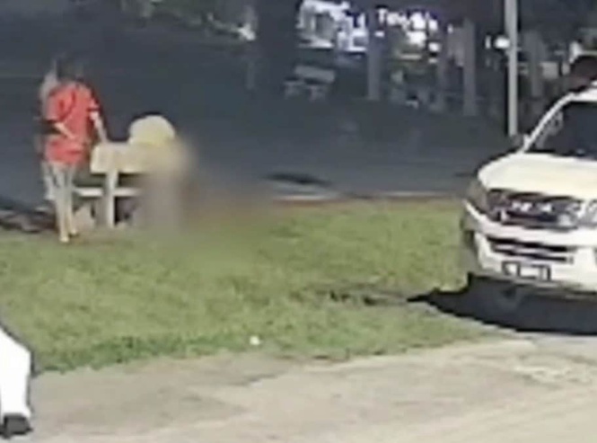 Image from: Tular CCTV Mayat Dipindahkan Ke Tepi Bangku Batu, Polis Tangkap 5 Suspek Warga Asing