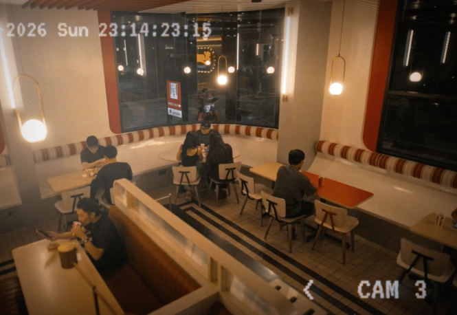 Image from: Dah Kenapa Mengendap Macam Tu? ‘Individu Berbaju Merah’ Ni Kantoi Intai Dalam KFC. Scarynya!