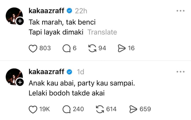 Image from: “Anak Kau Abai, Parti Kau Sampai” – Hantaran Kaka Azraff Undang Perhatian