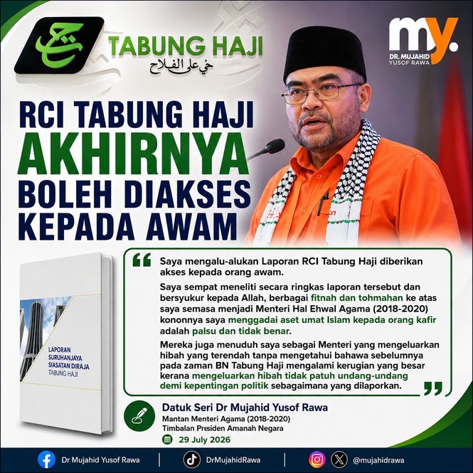 Image from: Laporan RCI bersihkan nama! ‘Dakwaan saya gadai aset umat Islam tidak benar’ – Mujahid