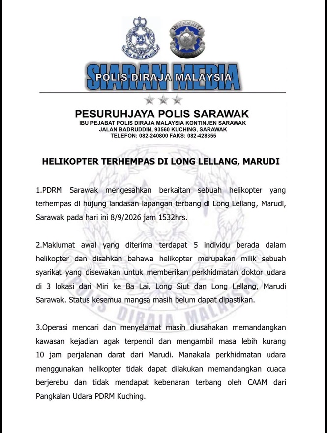 Image from: Nahas helikopter KKM: Cuaca jerebu, SAR ambil masa 10 jam melalui darat