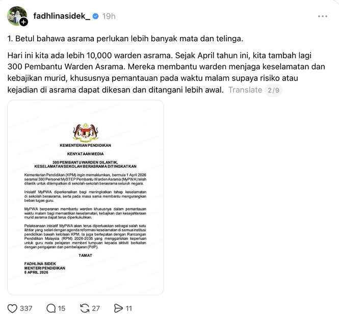 Image from: Buli: Asyraf Wajdi beri tujuh langkah ‘radikal’, Fadhlina jawab banyak sudah & sedang dibuat!