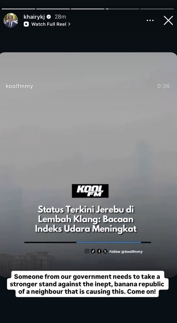 Image from: KJ kritik negara jiran seperti ‘banana republic’, gesa kerajaan Malaysia bertindak tegas