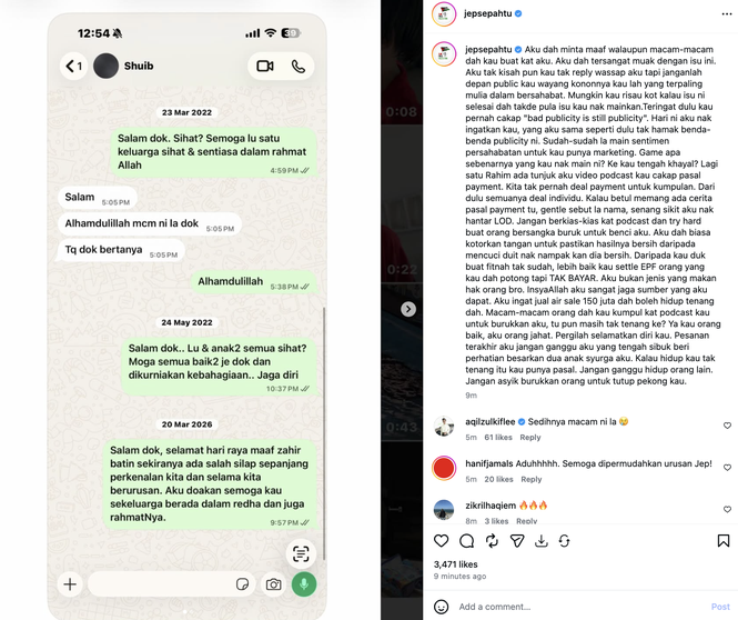 Image from: “Aku ingat jual air untung RM150 juta boleh hidup tenang dah” -Jep Sepahtu ‘sound’ Shuib lagi?
