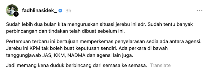 Image from: “Sudah 2 bulan tangani jerebu…” -Fadhlina jawab kritikan netizen, jelaskan tindakan KPM