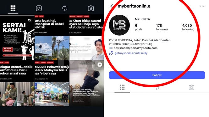 Akaun palsu guna nama dan logo MYBERITA, orang ramai diminta berwaspada