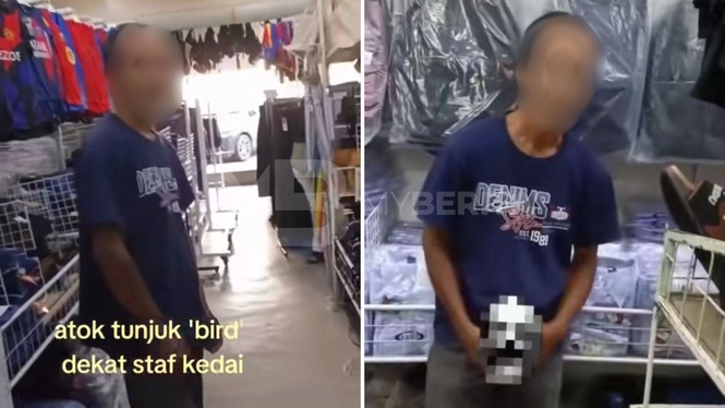 Pak cik ditahan lakukan aksi jijik dalam kedai depan wanita