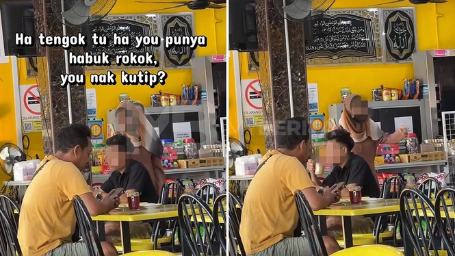 Wanita berani tegur individu selamba merokok di kedai makan