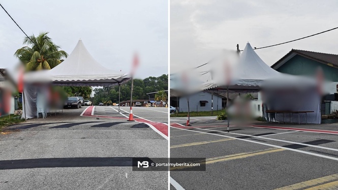 Penduduk persoal bilik gerakan politik atas jalan raya, ganggu laluan sekolah