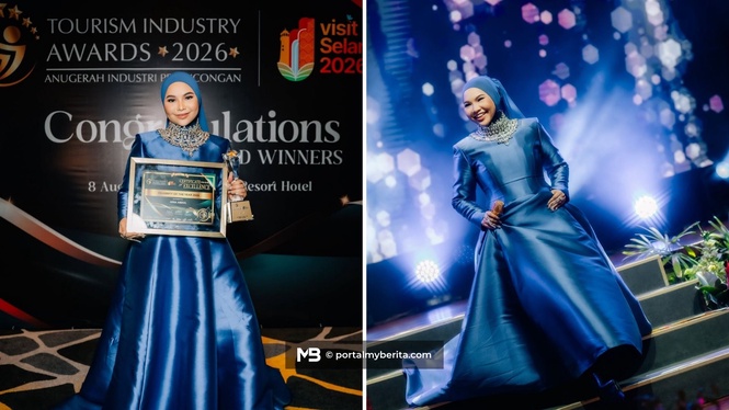 Aina Abdul sebak terima penghargaan Tourism Industry Malaysia