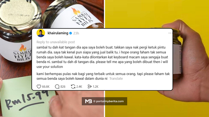 “Apa saya boleh buat?”, KA balas isu Sambal Nyet Bilis dijual semula RM25