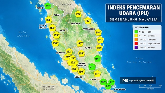 Jerebu di 38 kawasan catat IPU tidak sihat, Johan Setia cecah 184