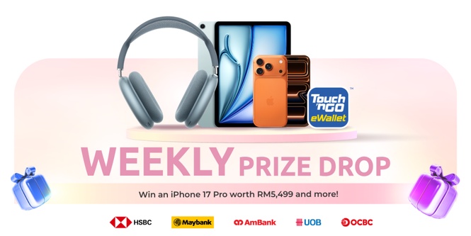 Image from: This Week’s Prize Drop Includes RM5,555 Touch ‘n Go eWallet Credit, iPhone 17 Pro, And More