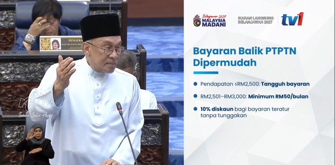 Image from: Budget 2027: PTPTN Repayments Deferred For Borrowers Earning Up To RM2,500