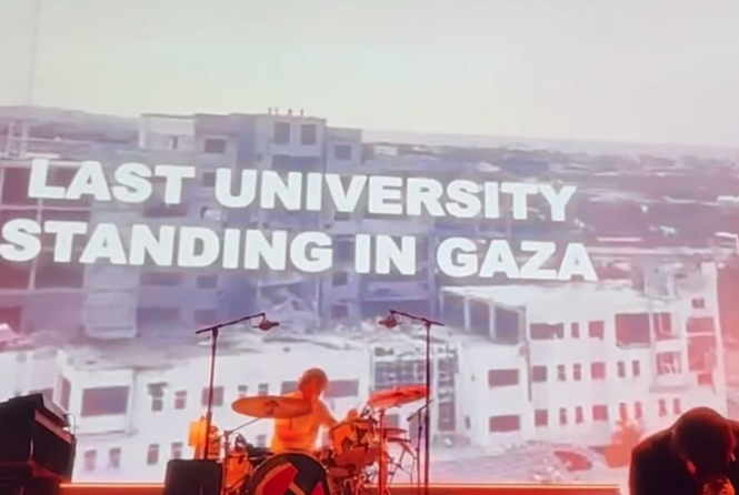 Image from: The Strokes drop bombshell visuals, call out US policy, Gaza genocide at Coachella