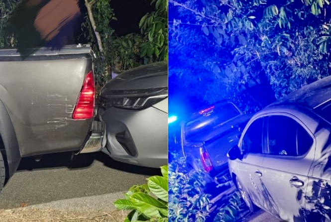 Image from: Police car rammed, two shots fired