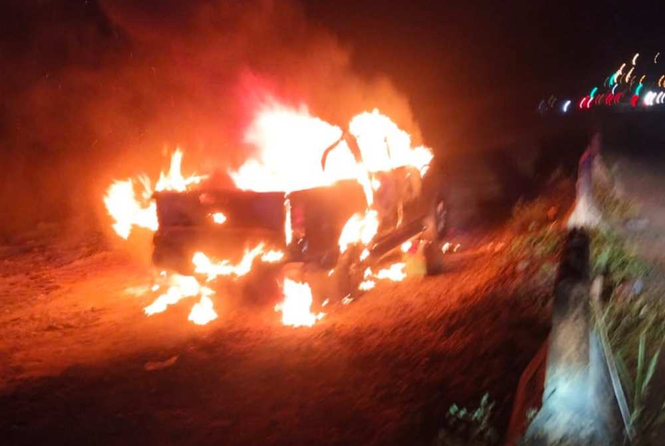 Image from: Motorcyclist killed in crash, four-wheel-drive vehicle later set ablaze