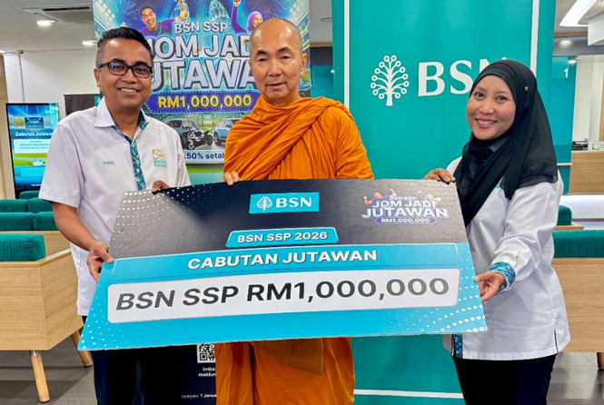 Image from: Monk wins RM1 million from savings of donations and 'angpau' money