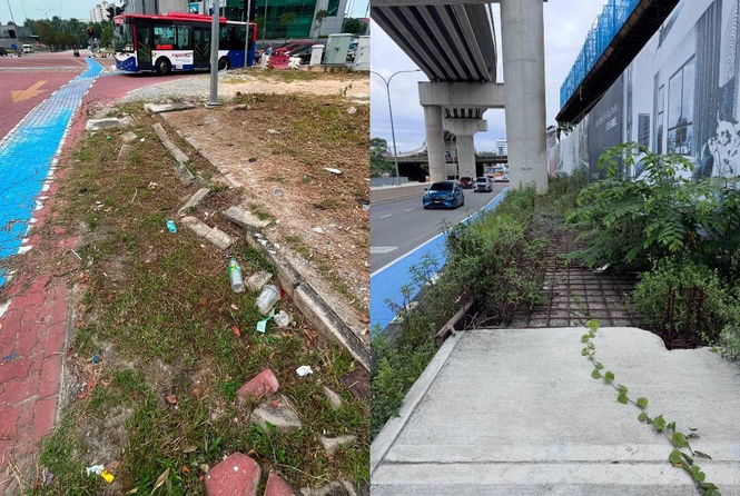 Image from: Netizens slams MBSA online: Shah Alam's new LRT3 stations sparked pedestrian safety concerns