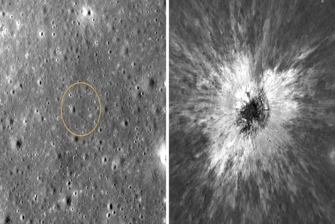 Image from: NASA scan discovers new, 'once in a century' Moon crater
