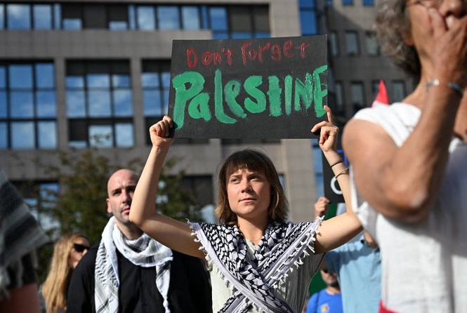 Image from: Palestinians are the real victims, Greta Thunberg tells Ed Sheeran
