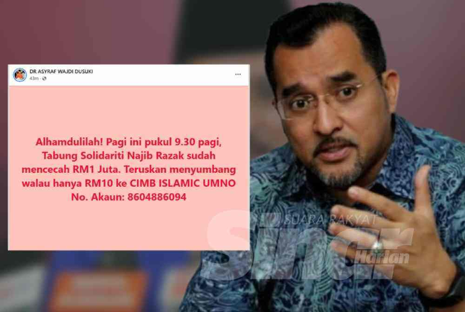 Image from: Najib solidarity fund reaches RM1 million in donations