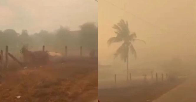 Kebakaran Hutan Di Dungun, Wanita Kongsi Keadaan Sekitar Rumah Diselubungi Asap