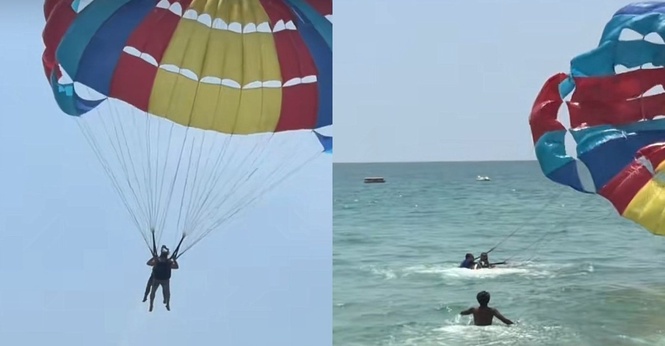 Baru Nak Terbang Layan "View" Laut, Pelancong Terjatuh Lepas Kabel Parasailing Putus