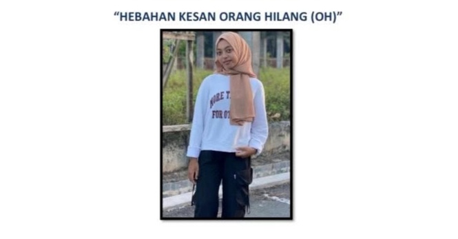 Polis Kesan Remaja Perempuan Hilang Sejak 14 Mei
