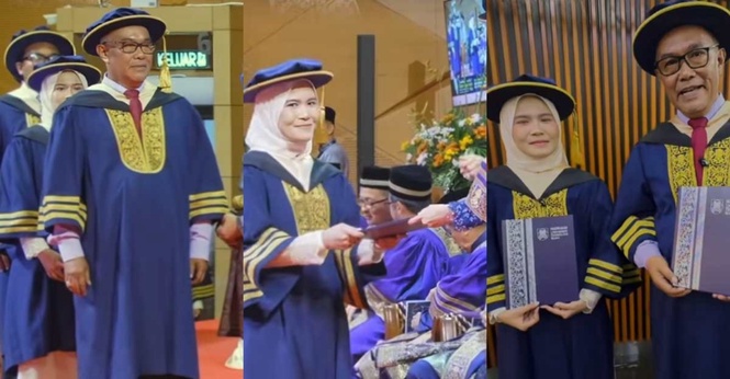 Bapa, Anak Kongsi Satu Pentas Bersama Genggam PhD